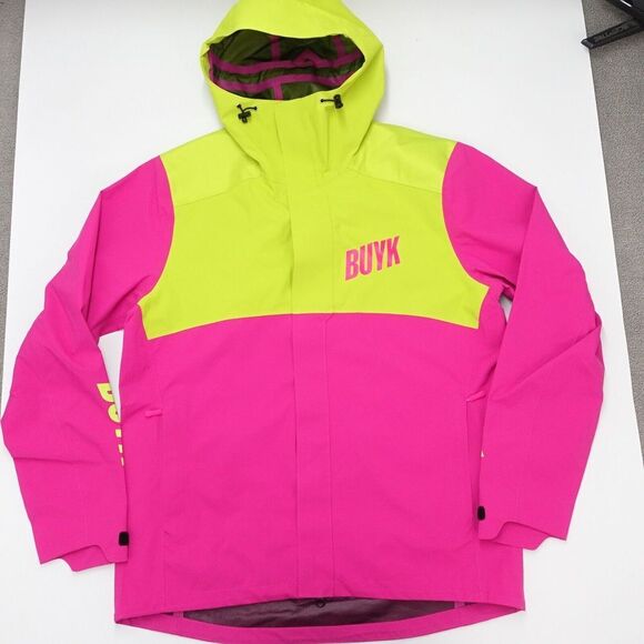 Jackets & Blazers - Buyk Courier Athletic Jacket Unisex Large Pink Long Sleeve Hooded Full Zip